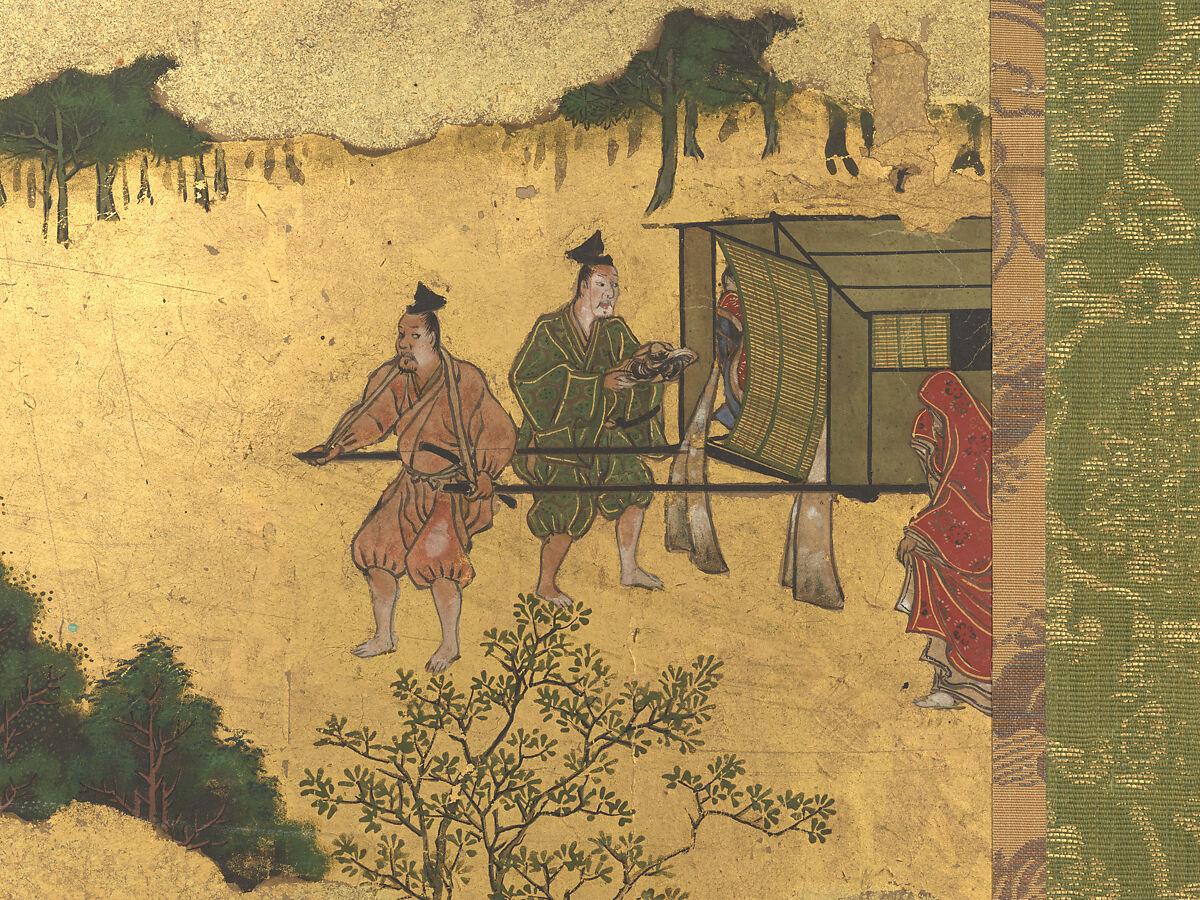 The Rebellions of the Hōgen and Heiji Eras, Pair of six-panel folding screens; ink, color, gold, and gold leaf on paper, Japan