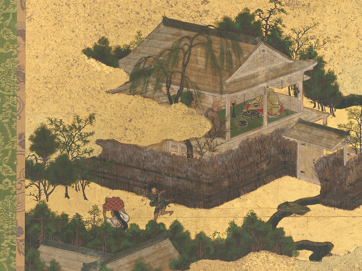 The Rebellions of the Hōgen and Heiji Eras, Pair of six-panel folding screens; ink, color, gold, and gold leaf on paper, Japan