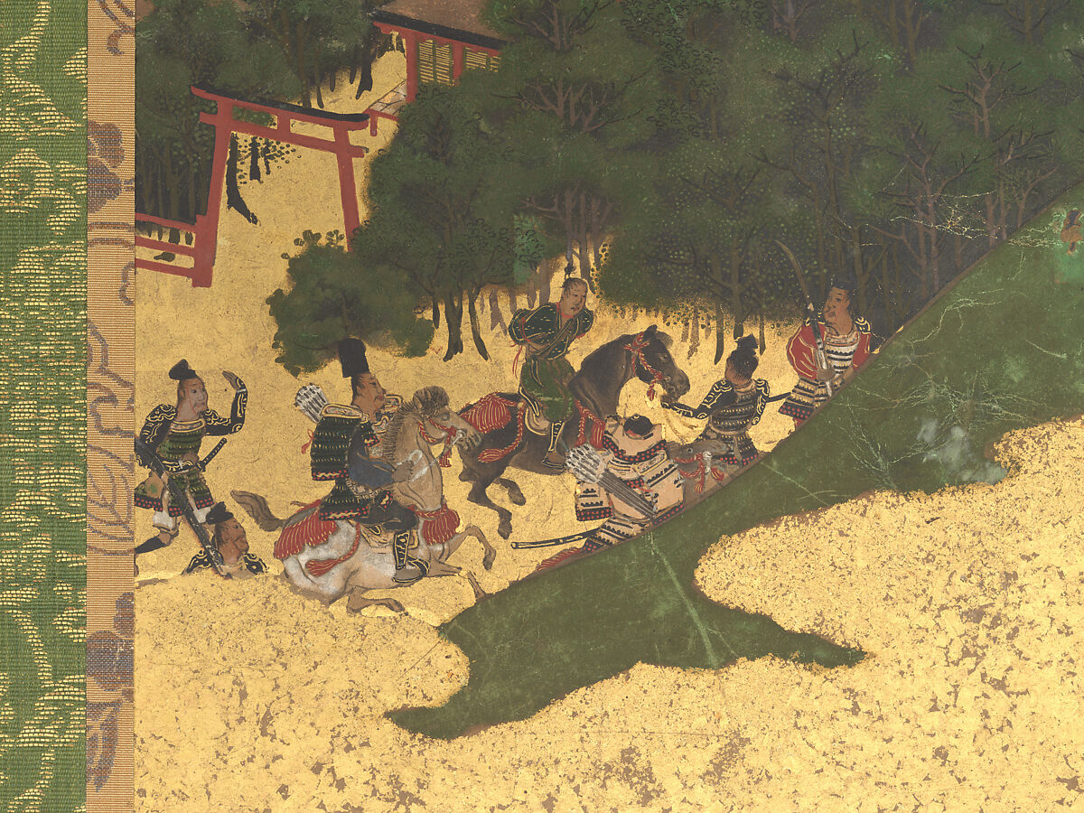 The Rebellions of the Hōgen and Heiji Eras, Pair of six-panel folding screens; ink, color, gold, and gold leaf on paper, Japan
