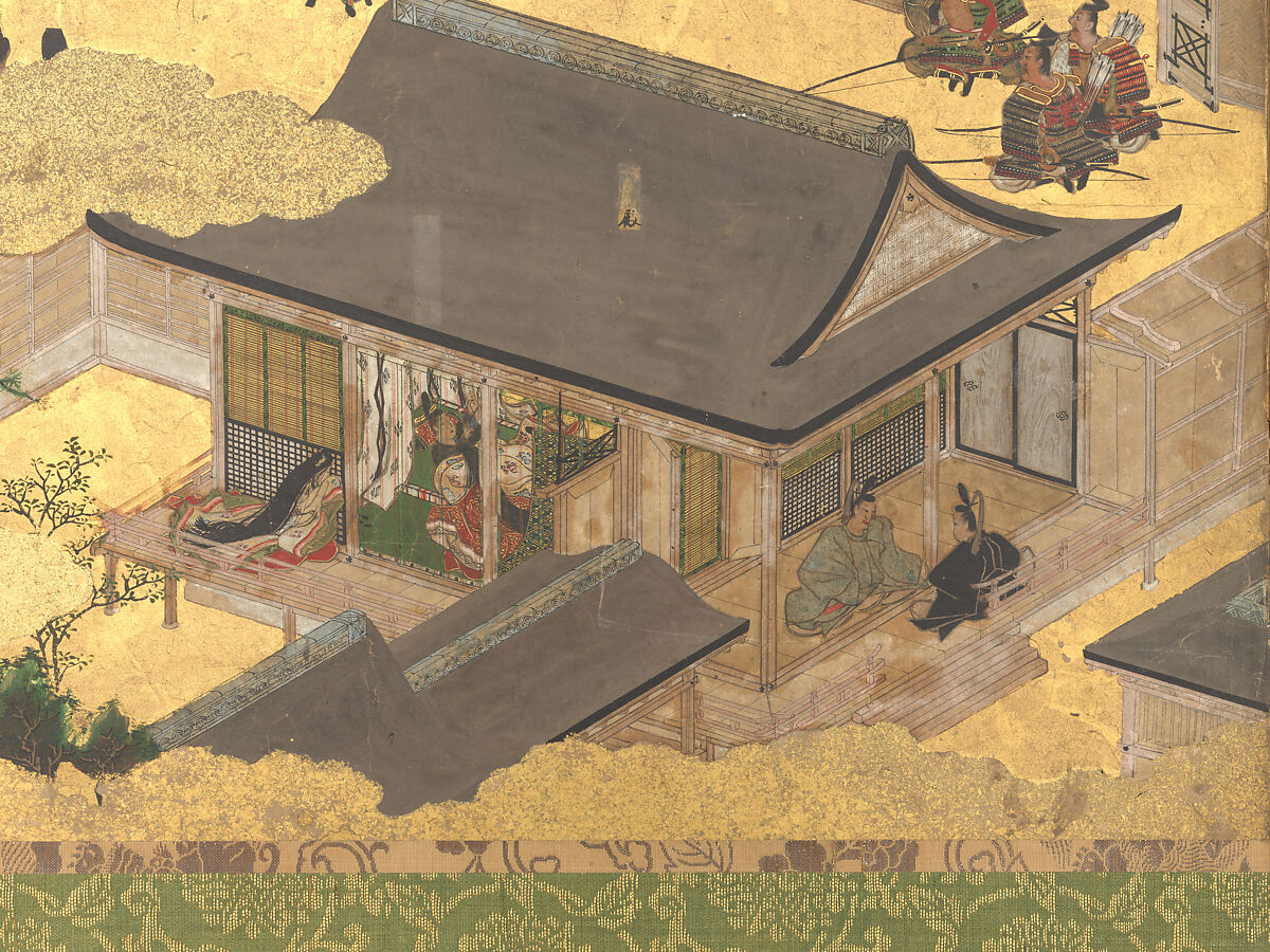 The Rebellions of the Hōgen and Heiji Eras, Pair of six-panel folding screens; ink, color, gold, and gold leaf on paper, Japan