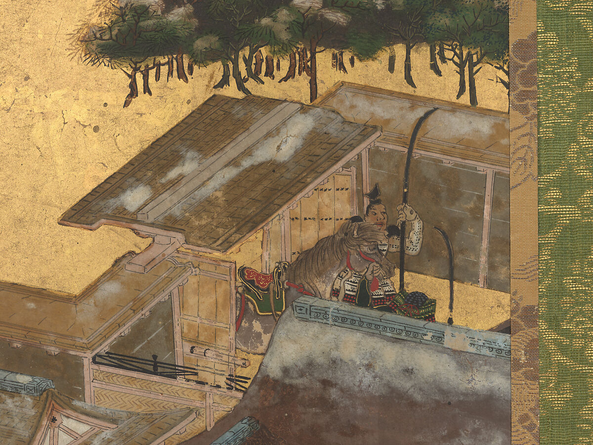 The Rebellions of the Hōgen and Heiji Eras, Pair of six-panel folding screens; ink, color, gold, and gold leaf on paper, Japan