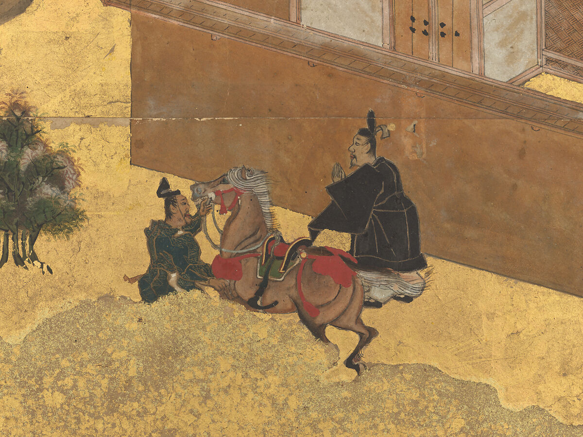 The Rebellions of the Hōgen and Heiji Eras, Pair of six-panel folding screens; ink, color, gold, and gold leaf on paper, Japan