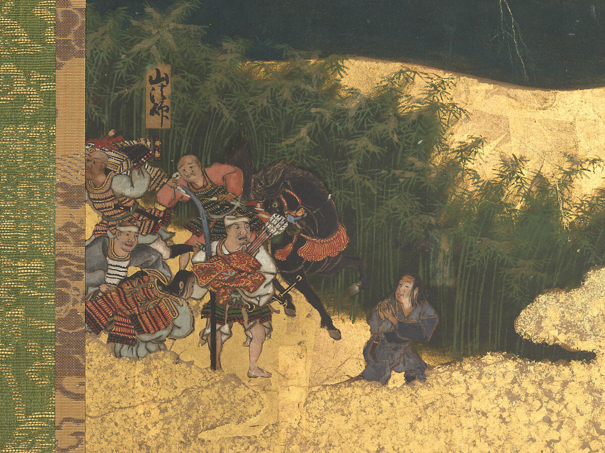 The Rebellions of the Hōgen and Heiji Eras, Pair of six-panel folding screens; ink, color, gold, and gold leaf on paper, Japan