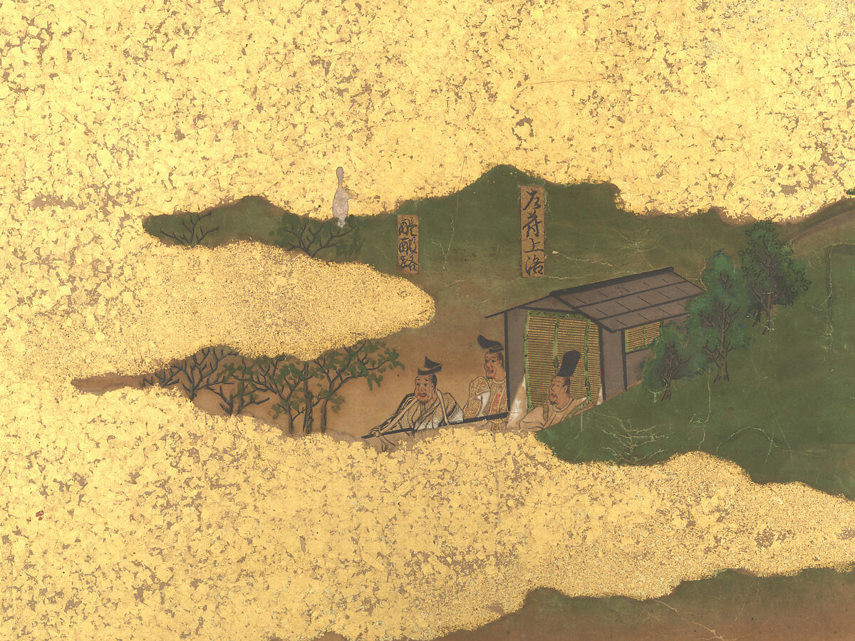 The Rebellions of the Hōgen and Heiji Eras, Pair of six-panel folding screens; ink, color, gold, and gold leaf on paper, Japan