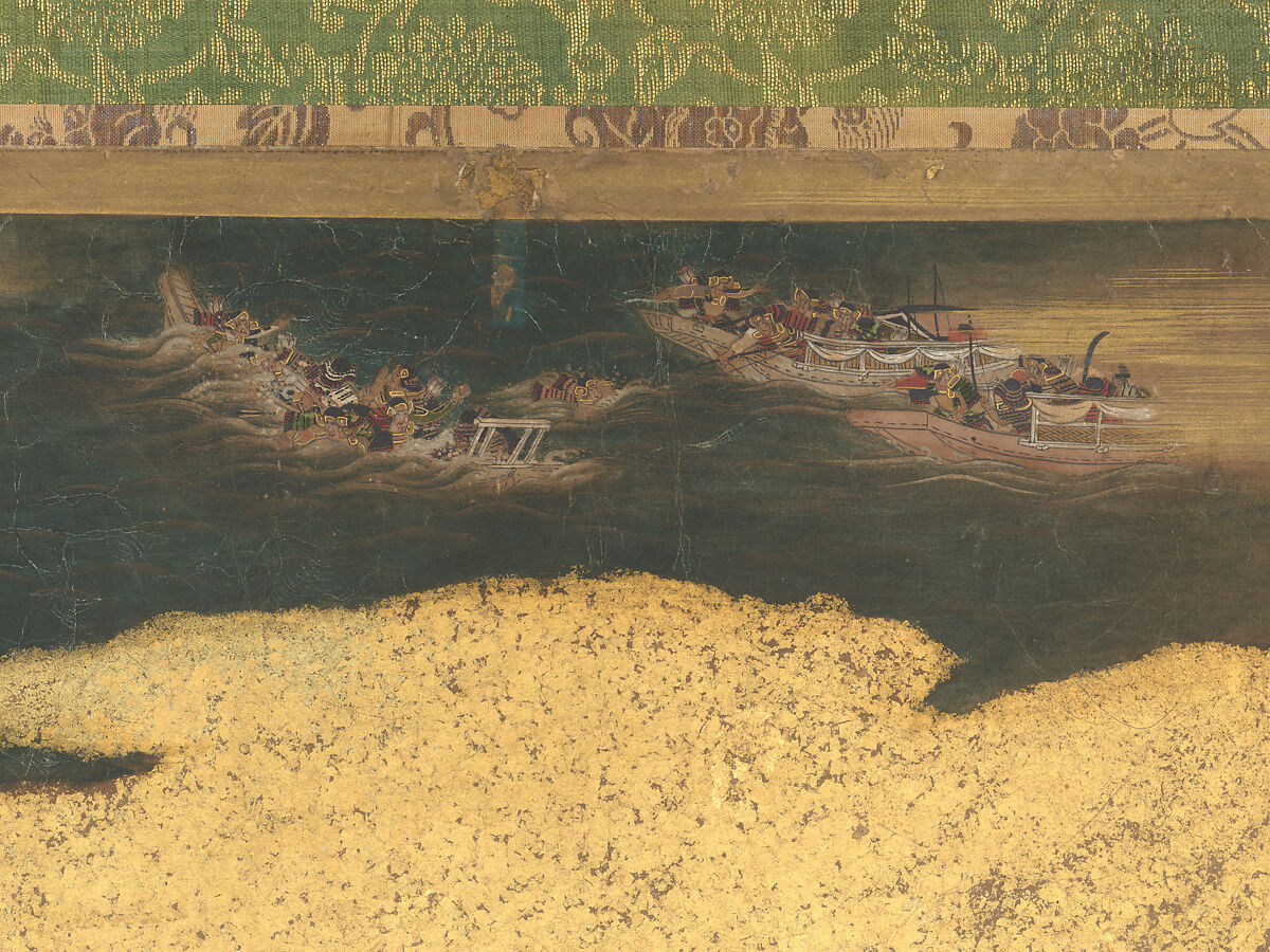 The Rebellions of the Hōgen and Heiji Eras, Pair of six-panel folding screens; ink, color, gold, and gold leaf on paper, Japan