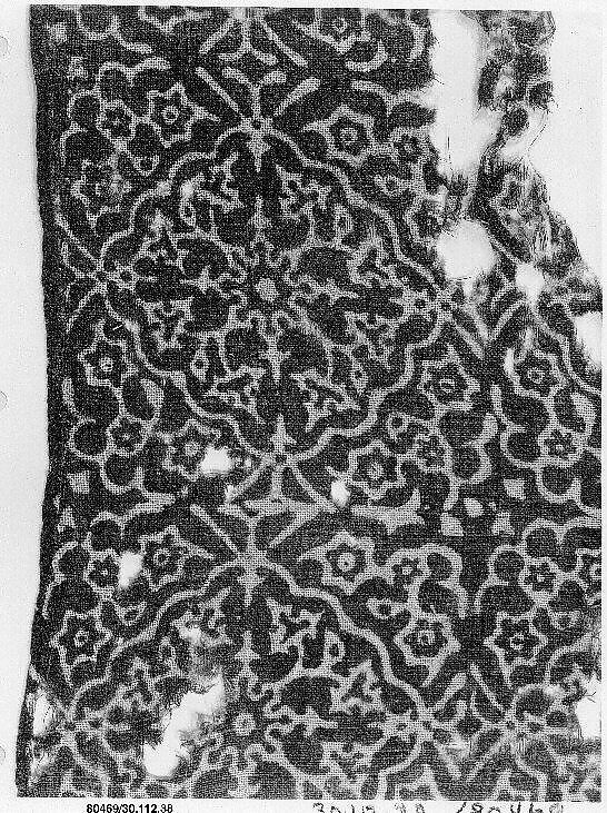 Textile Fragment, Cotton, plain weave; block-printed, resist dyed.