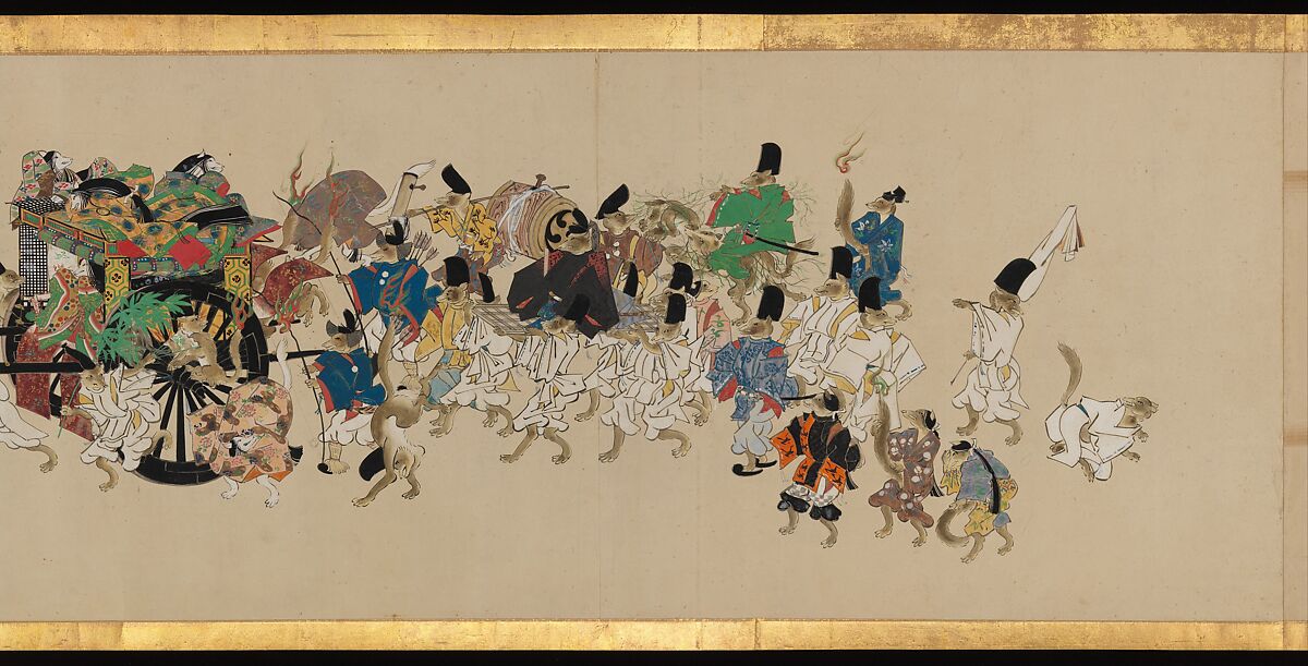 Tale of a Strange Marriage (Konkai Zoshi), Ukita Ikkei (Japanese, 1795–1859), Handscroll; ink and color on paper, Japan