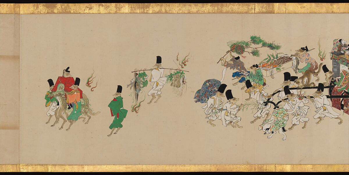 Tale of a Strange Marriage (Konkai Zoshi), Ukita Ikkei (Japanese, 1795–1859), Handscroll; ink and color on paper, Japan