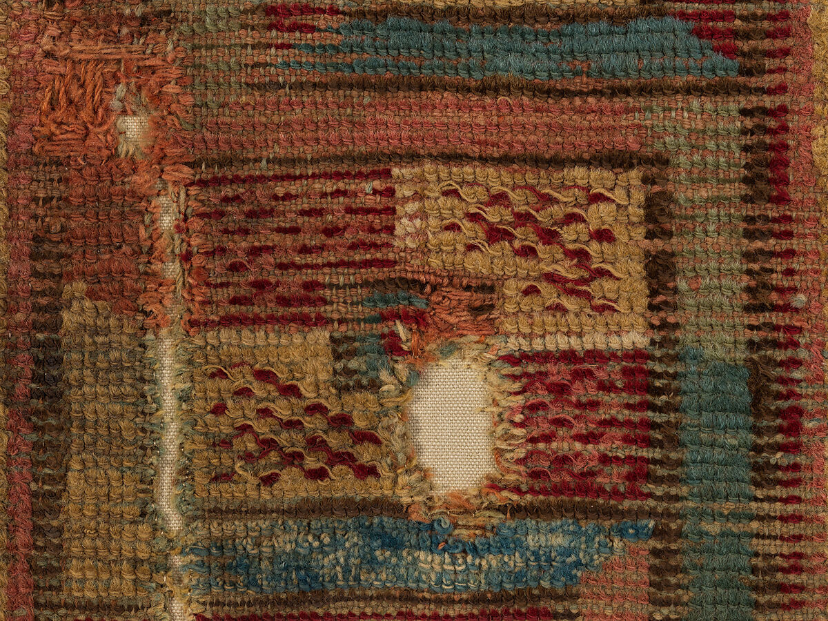 Carpet Fragment with Mosaic Floor Pattern, Wool (warp, weft and pile); symmetrically knotted pile
