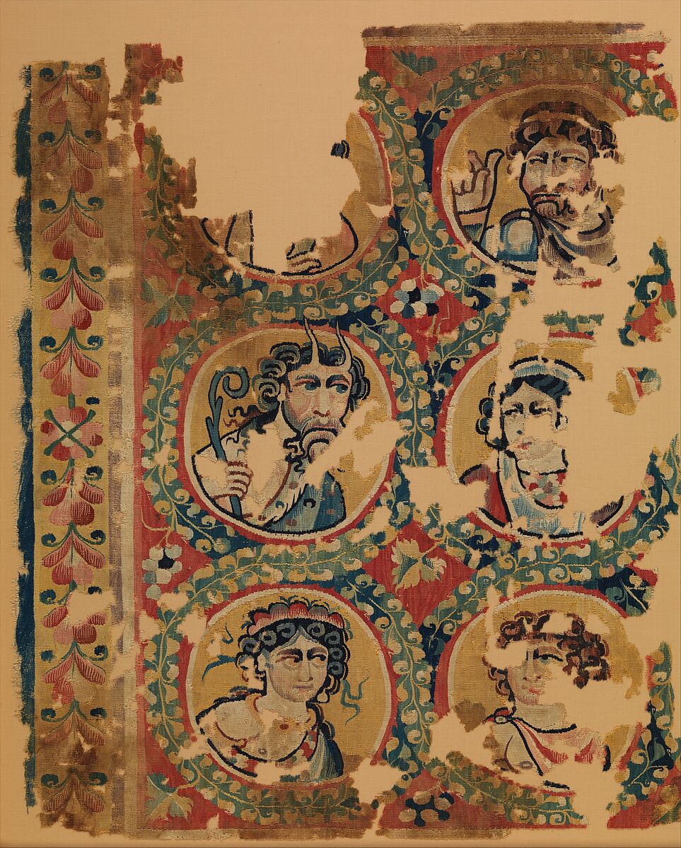 Hanging with Dionysian Figures, Linen, wool; tapestry-woven