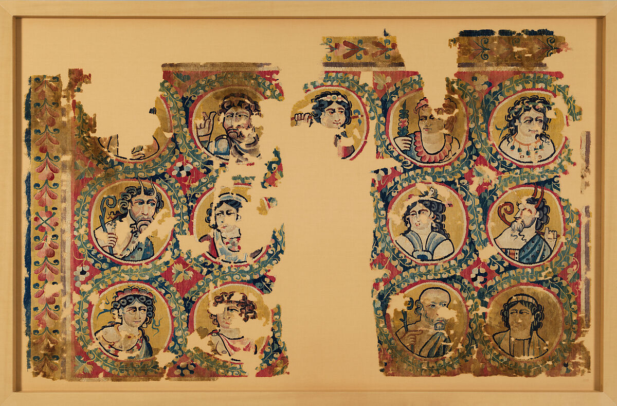 Hanging with Dionysian Figures, Linen, wool; tapestry-woven