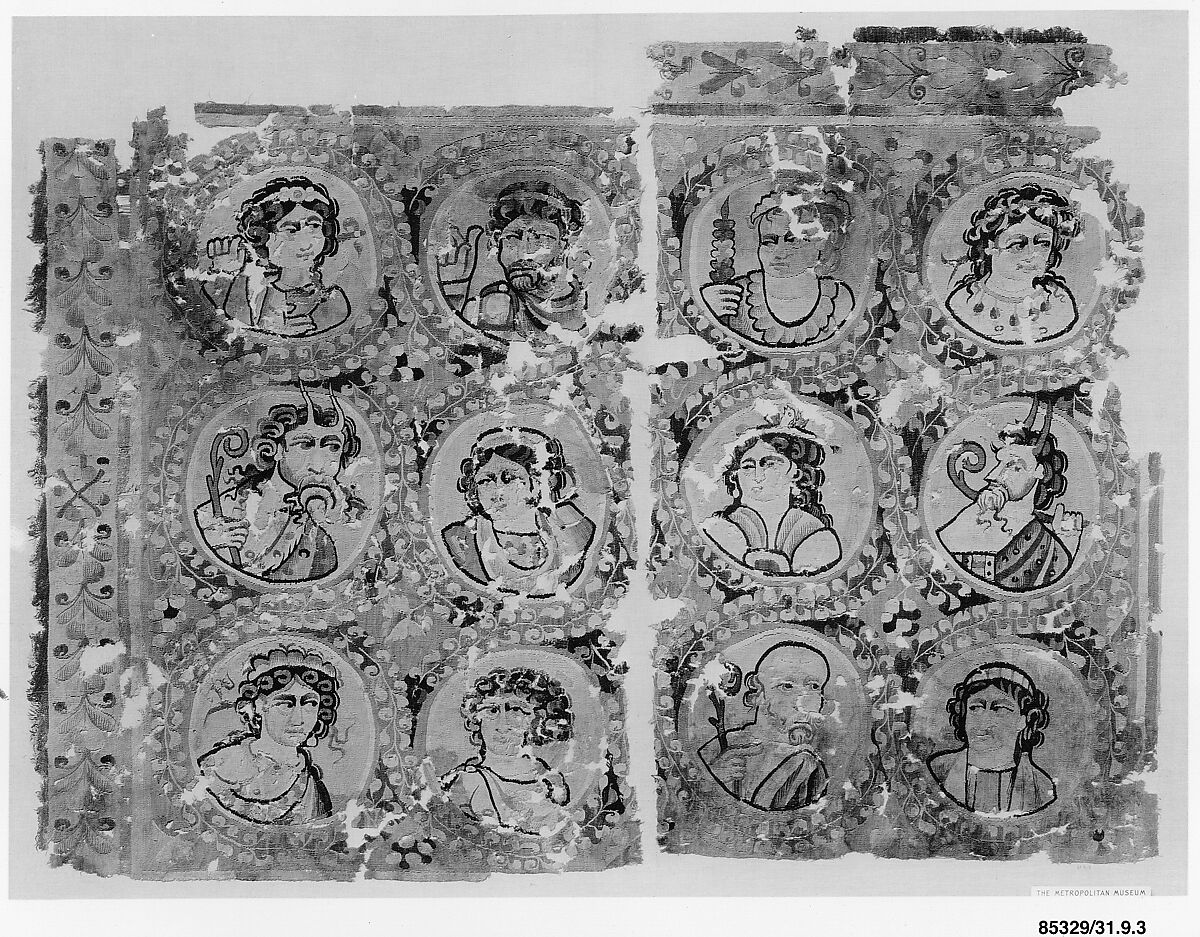 Hanging with Dionysian Figures, Linen, wool; tapestry-woven