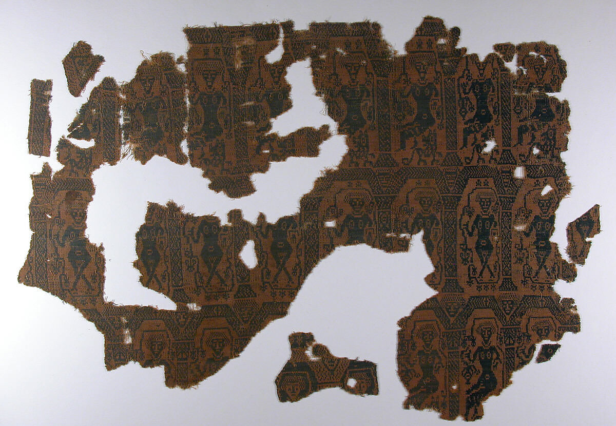 Fragment of a Hanging, Wool; tapestry-woven