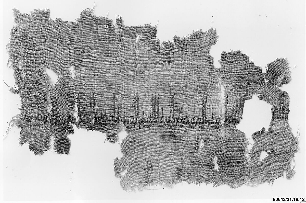 Tiraz Fragment, Linen; embroidered in silk