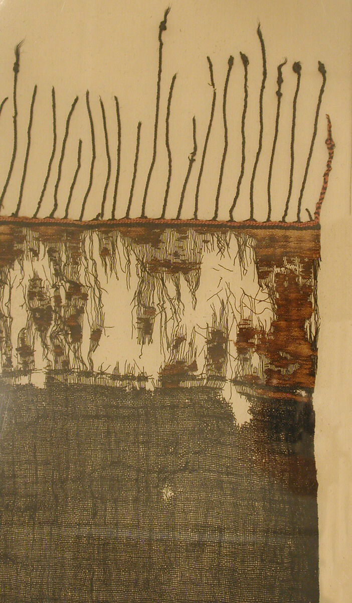 Textile Fragment, Wool, linen; plain weave, tapestry weave
