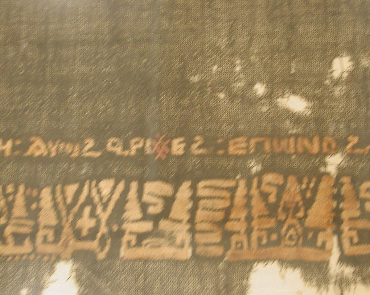 Textile Fragment, Wool, linen; plain weave, tapestry weave