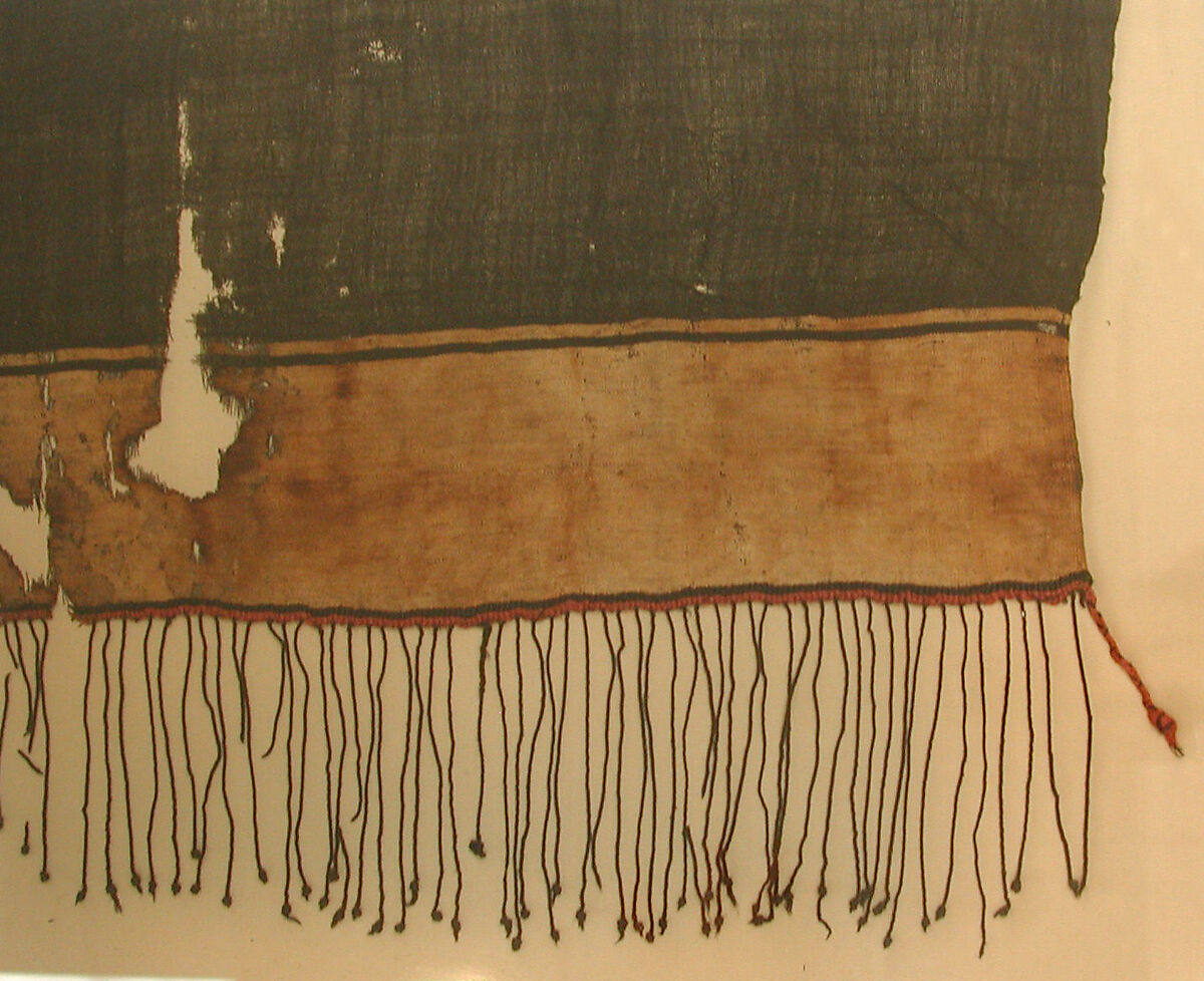 Textile Fragment, Wool, linen; plain weave, tapestry weave