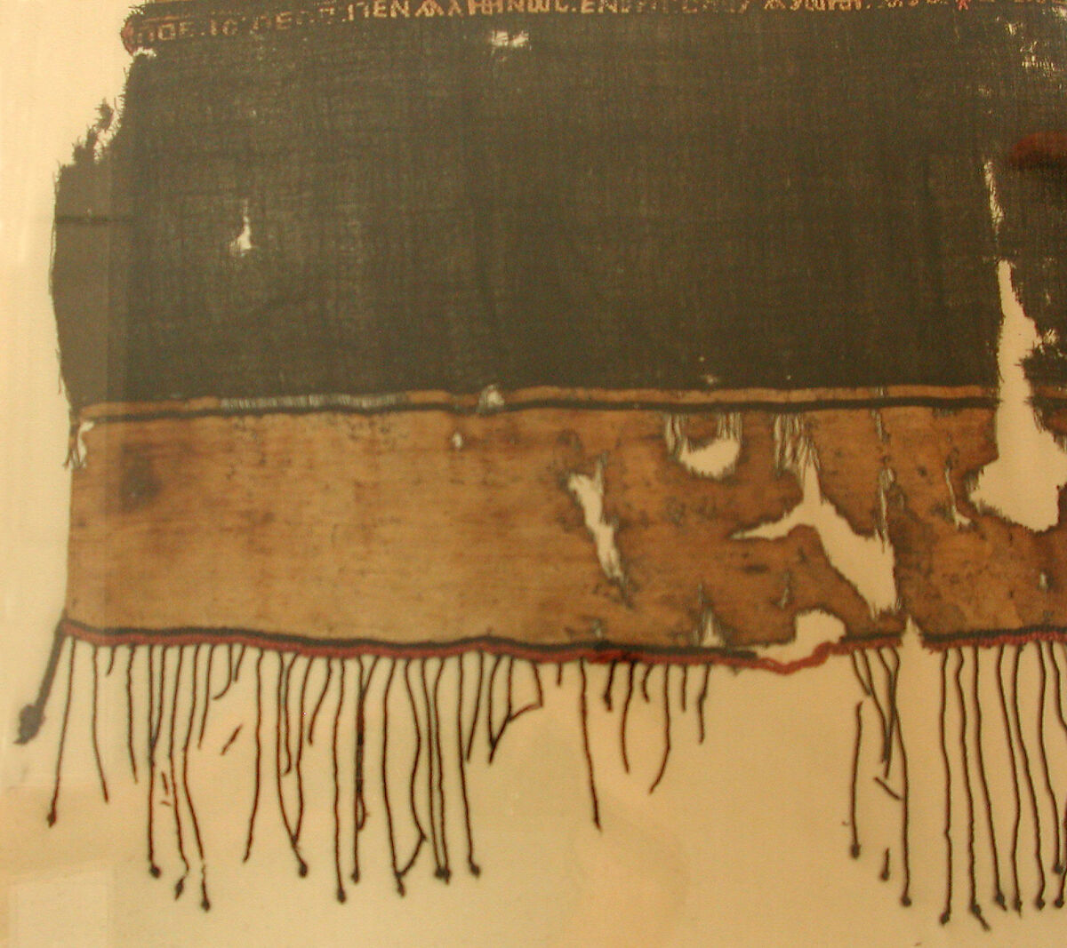 Textile Fragment, Wool, linen; plain weave, tapestry weave