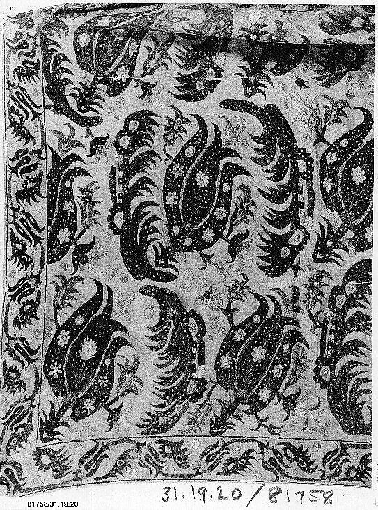 Hanging, Cotton; embroidered in silk