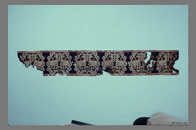 Tunic Band with Repeating Motif of Confronted Griffins, Linen, wool
