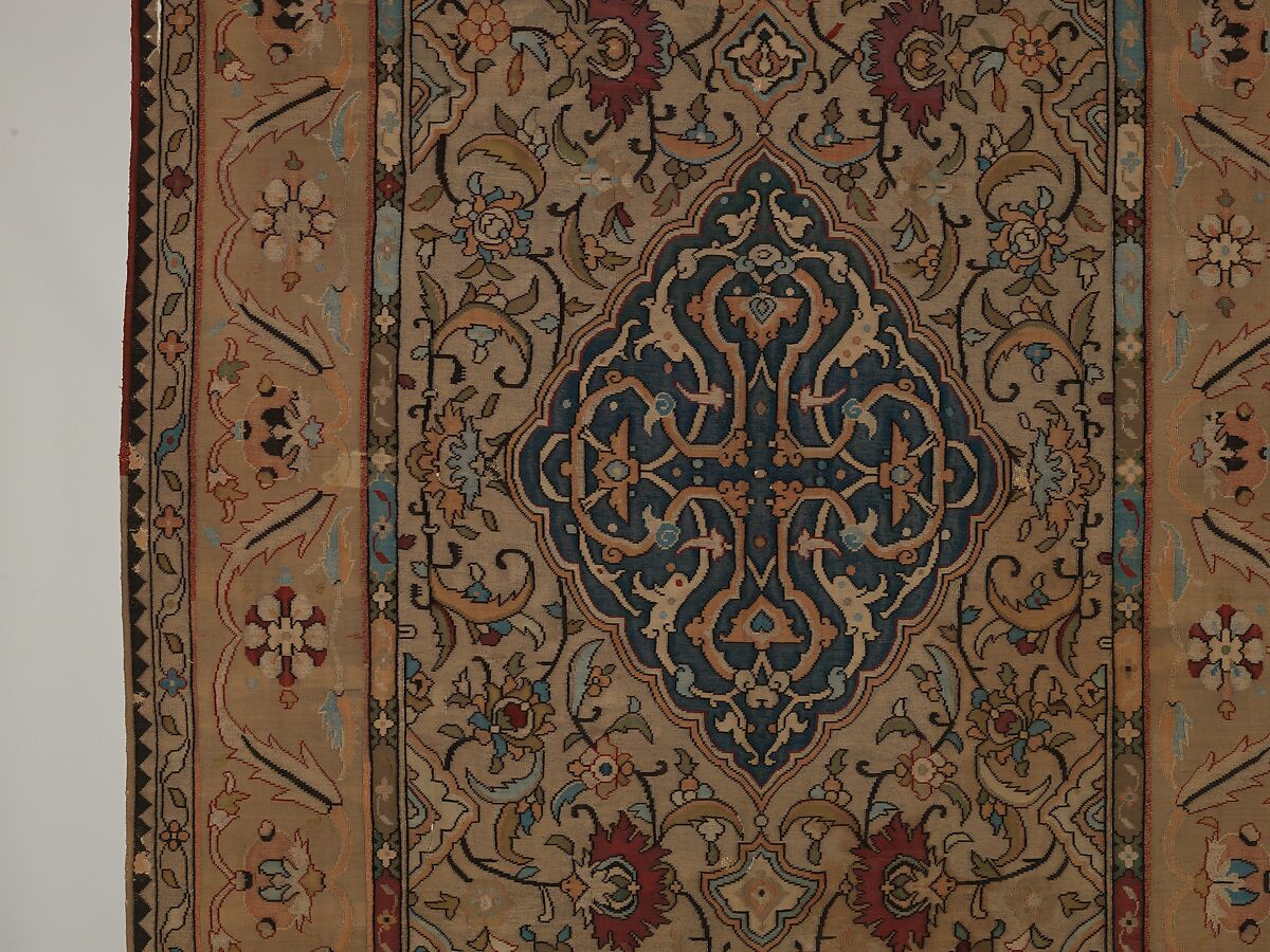 Carpet, Silk, metal wrapped thread; tapestry weave