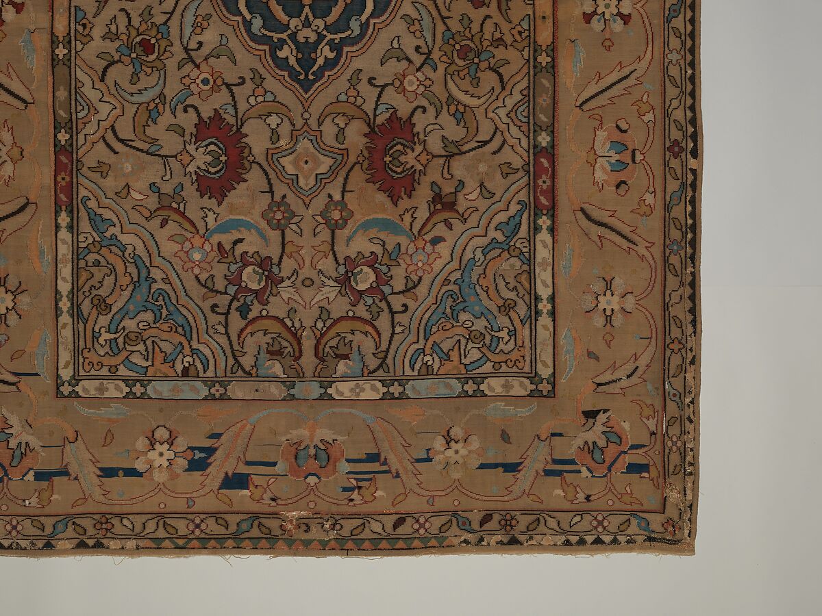 Carpet, Silk, metal wrapped thread; tapestry weave