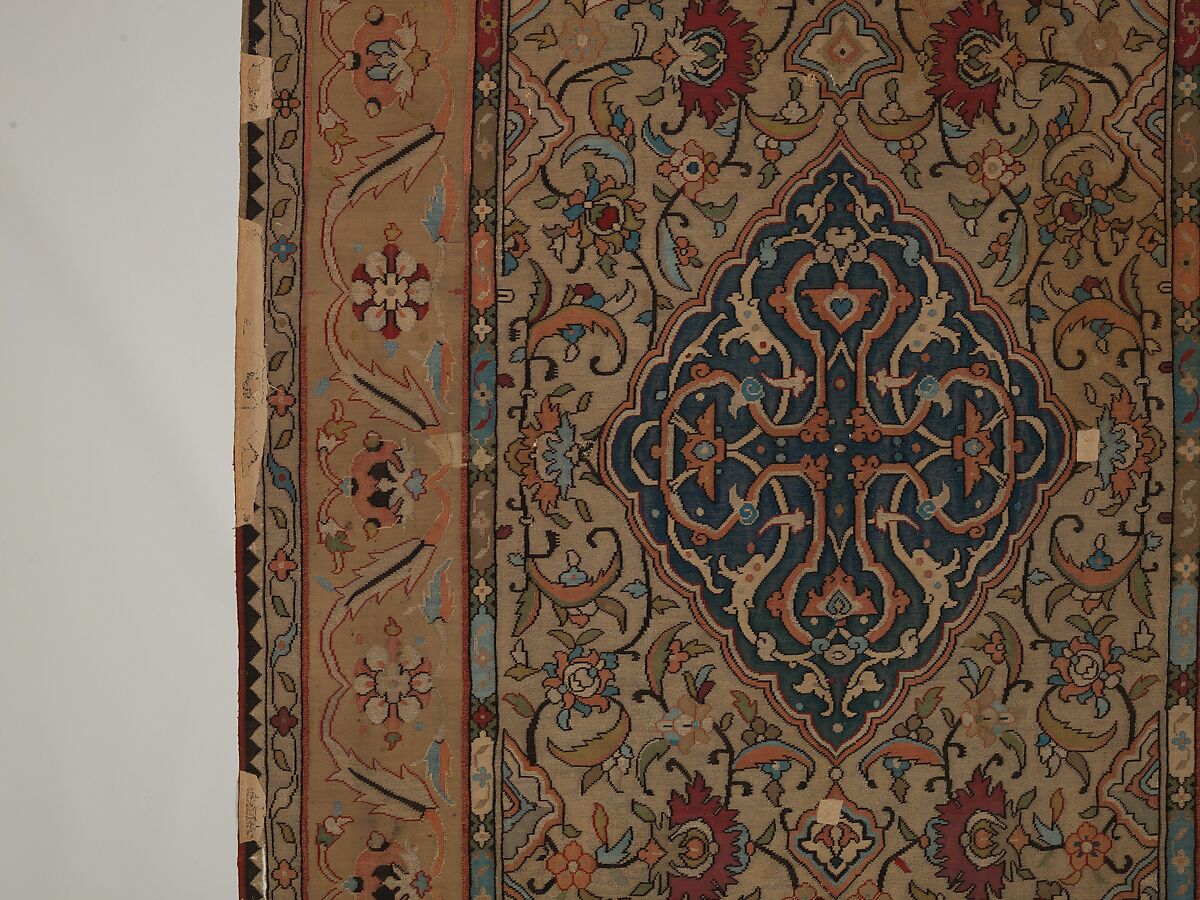 Carpet, Silk, metal wrapped thread; tapestry weave