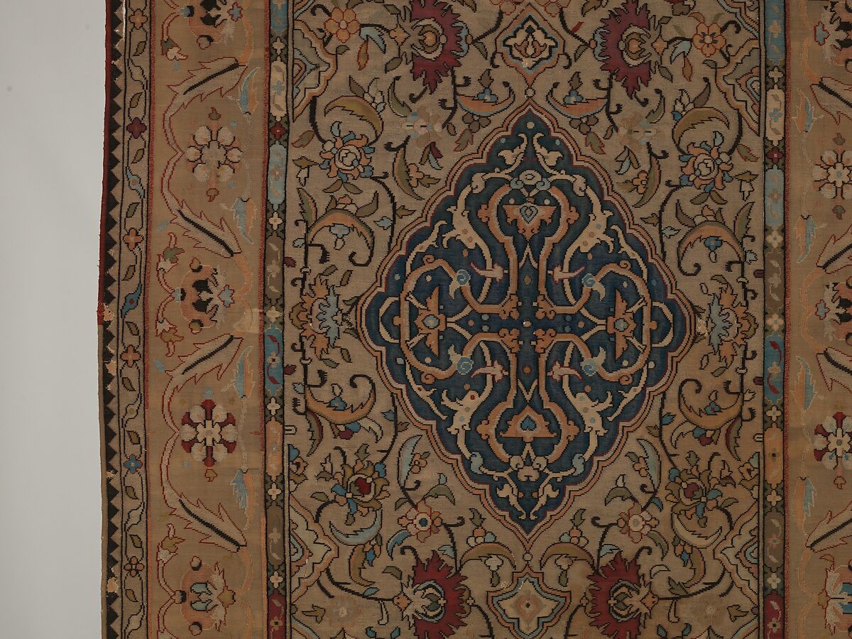 Carpet, Silk, metal wrapped thread; tapestry weave
