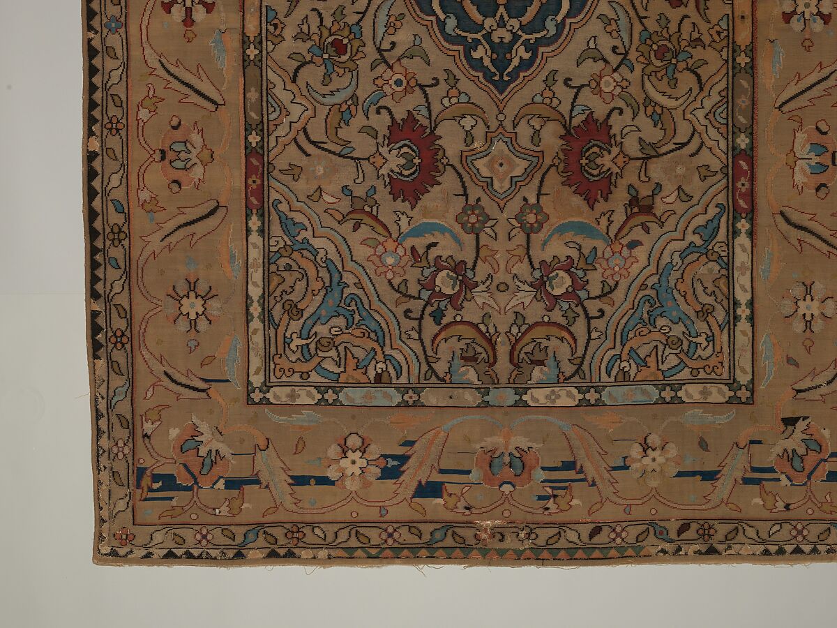 Carpet, Silk, metal wrapped thread; tapestry weave