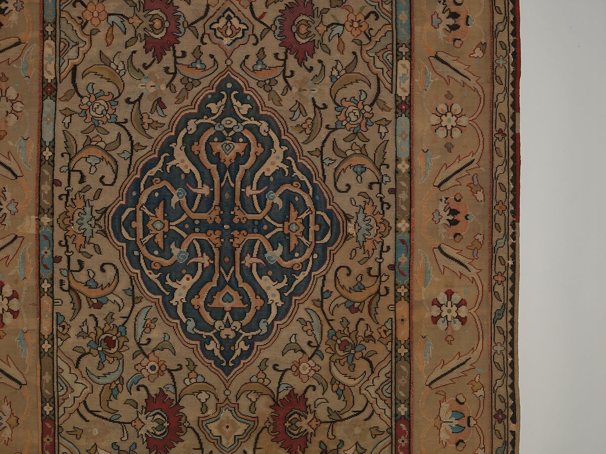 Carpet, Silk, metal wrapped thread; tapestry weave