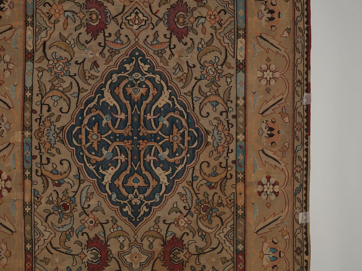 Carpet, Silk, metal wrapped thread; tapestry weave