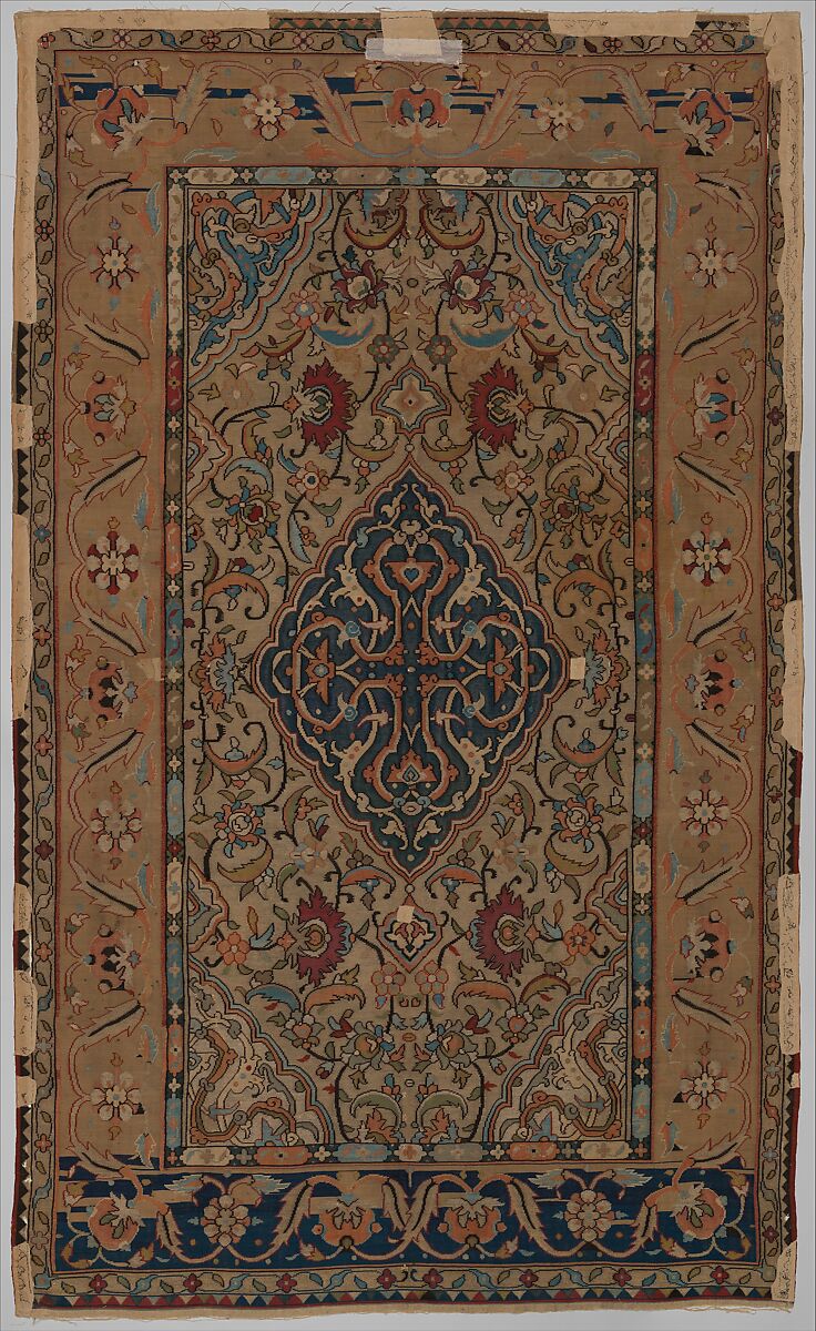 Carpet, Silk, metal wrapped thread; tapestry weave