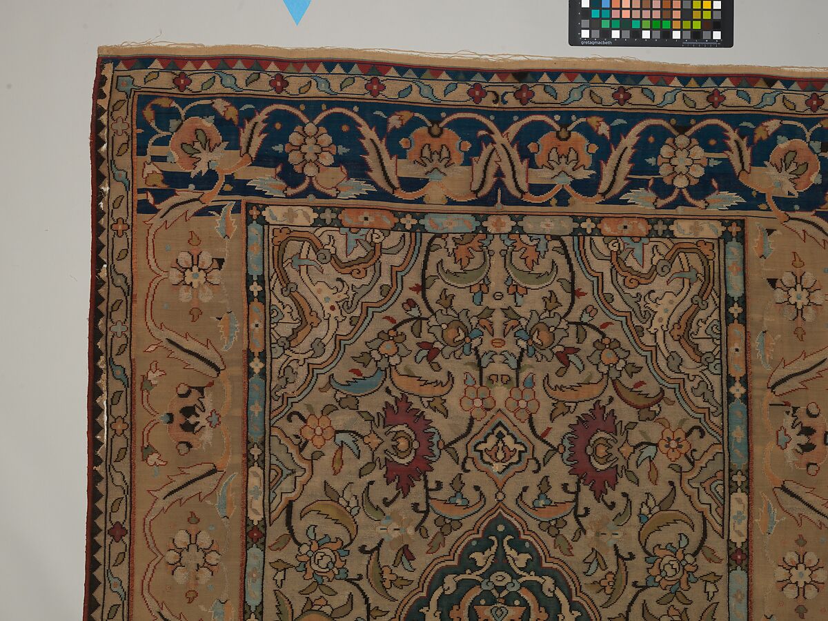 Carpet, Silk, metal wrapped thread; tapestry weave