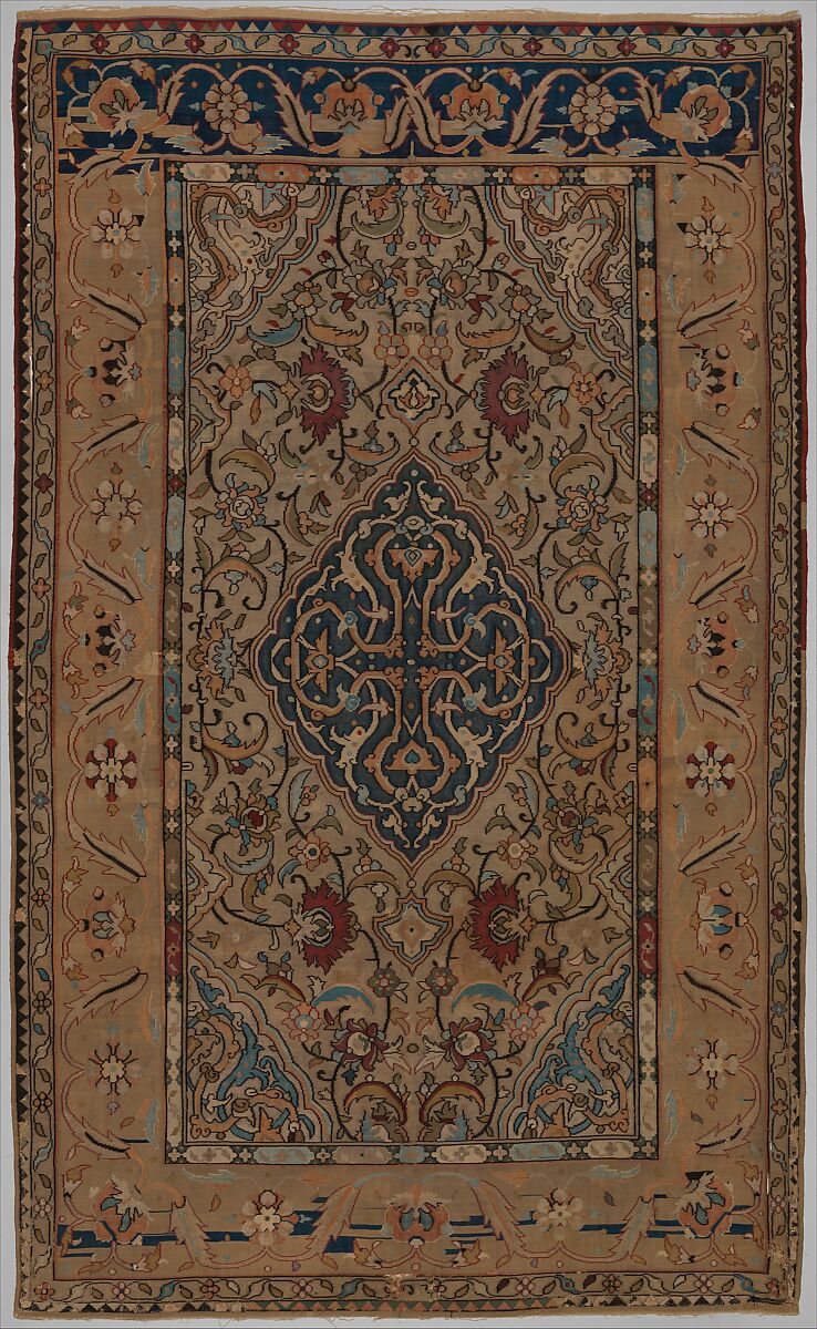 Carpet, Silk, metal wrapped thread; tapestry weave