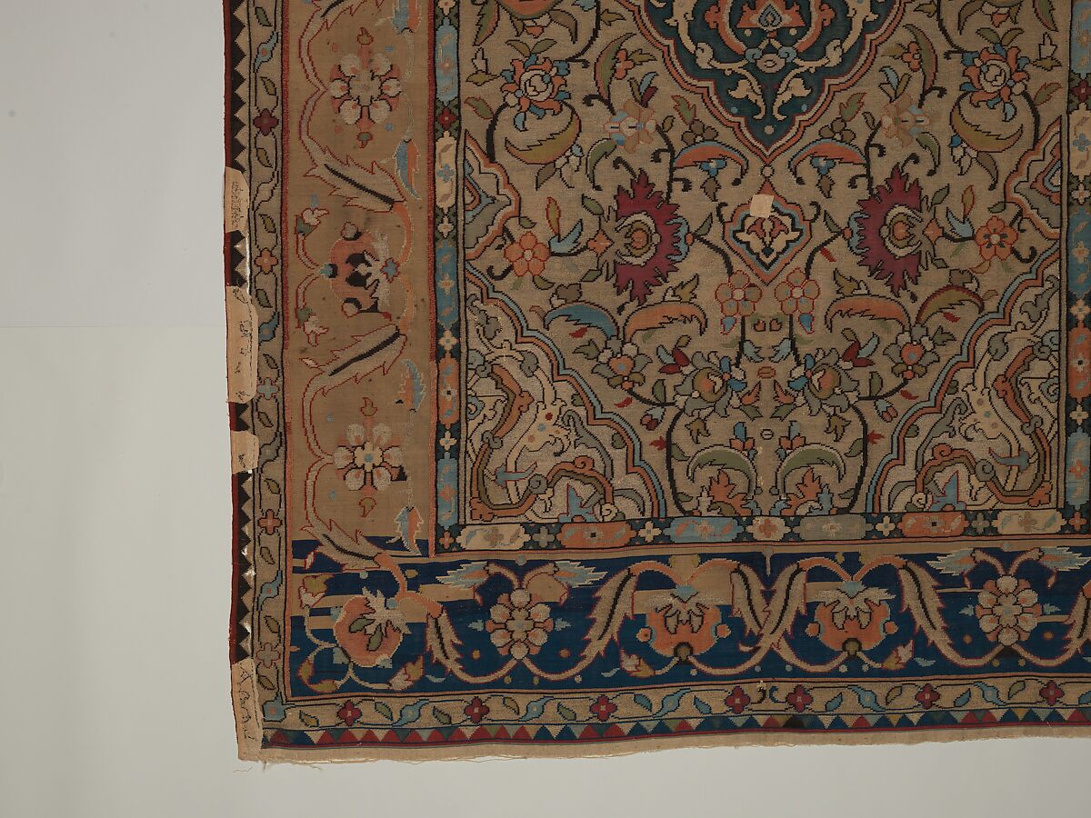 Carpet, Silk, metal wrapped thread; tapestry weave