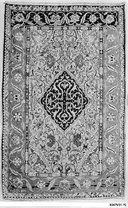 Carpet, Silk, metal wrapped thread; tapestry weave