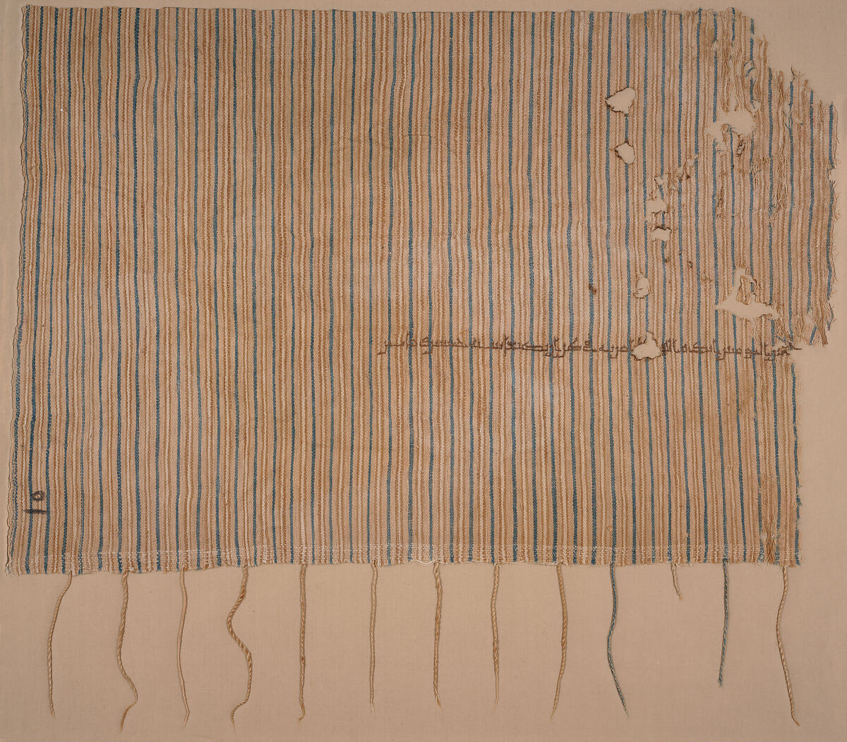 Textile Fragment, Cotton; embroidered in cotton 
