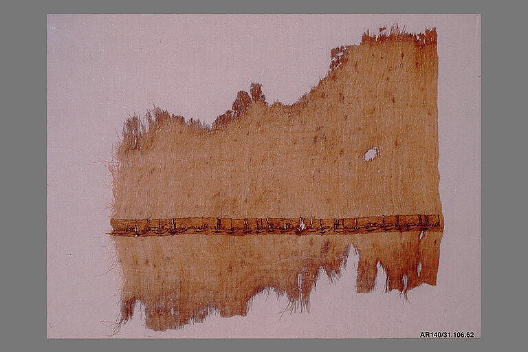 Textile Fragment, Linen, silk; plain weave, tapestry weave