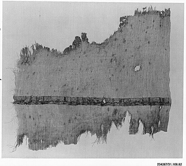Textile Fragment, Linen, silk; plain weave, tapestry weave