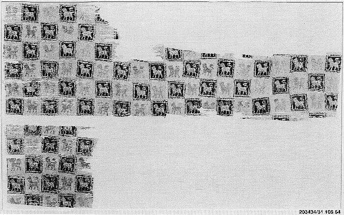 Textile Fragment, Cotton, other fibers; plain weave, printed, and painted