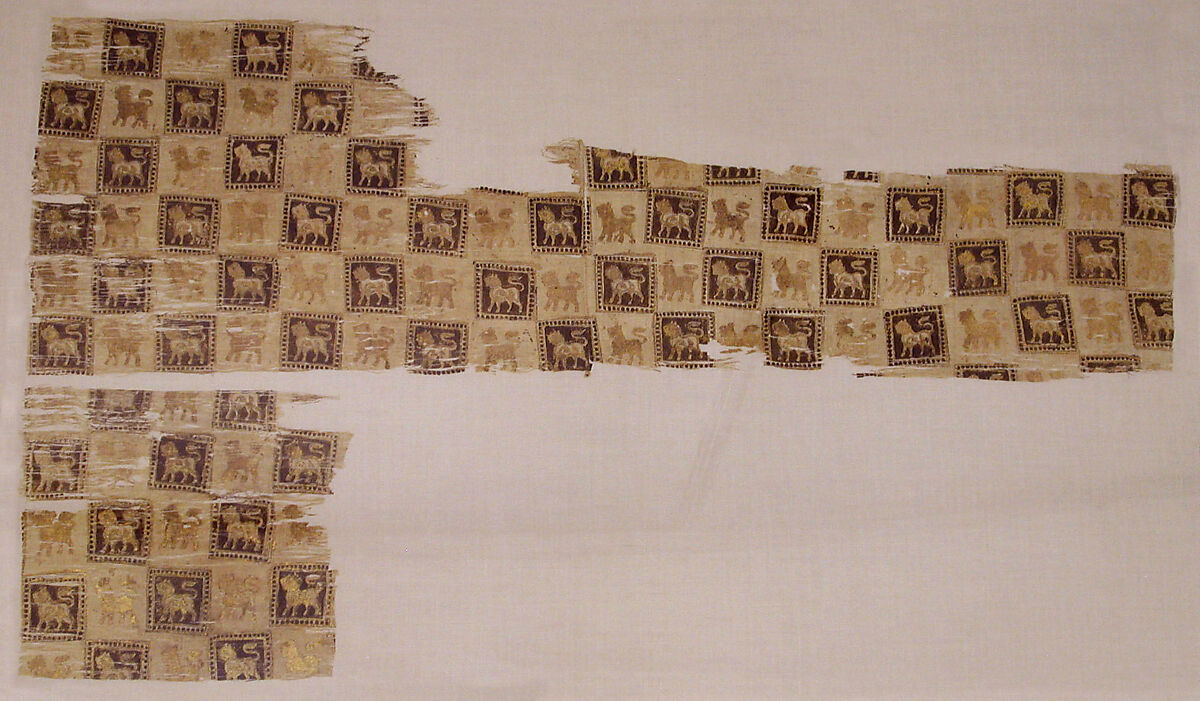 Textile Fragment, Cotton, other fibers; plain weave, printed, and painted