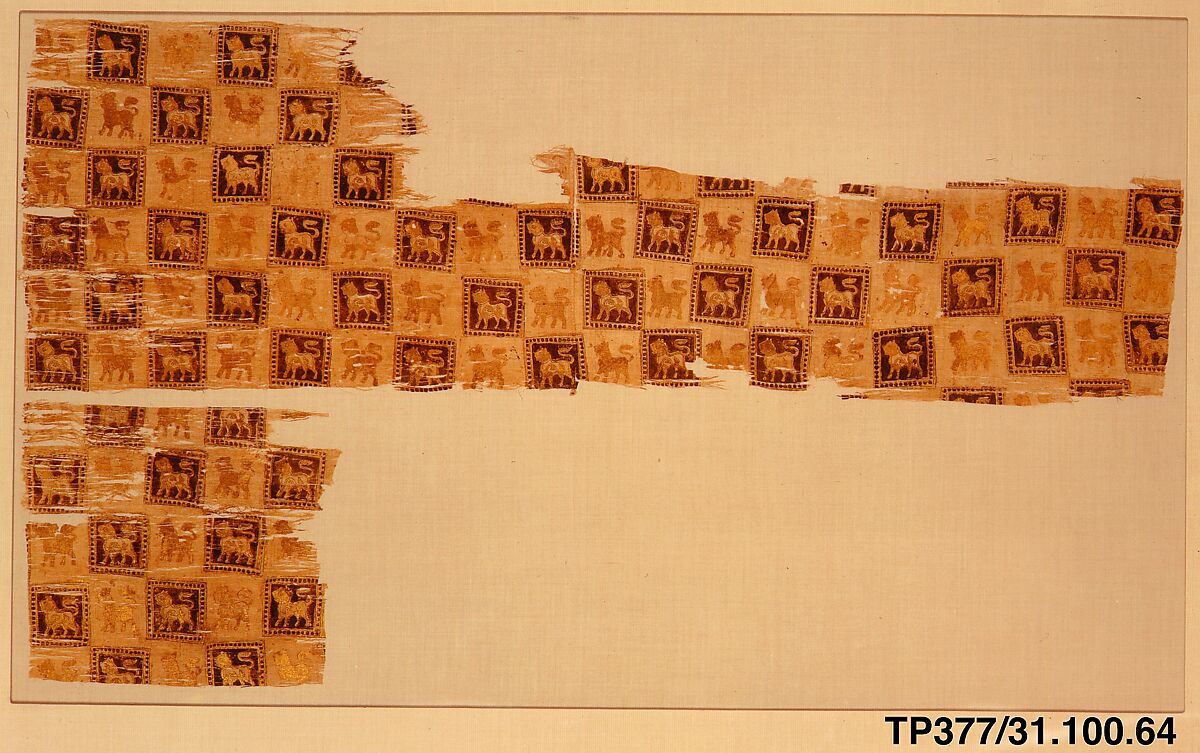 Textile Fragment, Cotton, other fibers; plain weave, printed, and painted