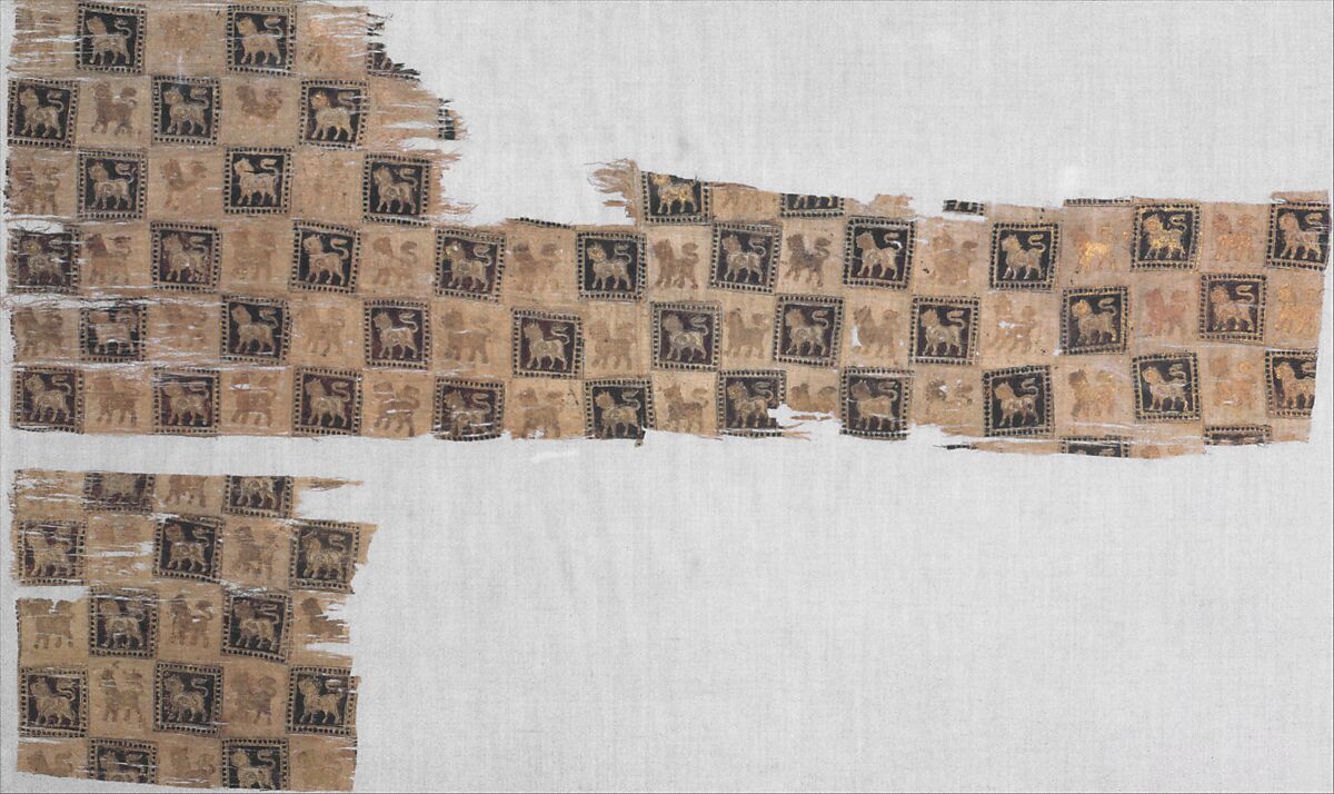 Textile Fragment, Cotton, other fibers; plain weave, printed, and painted