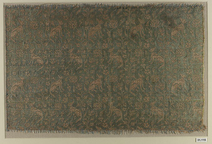 Textile Fragment, Silk; plain weave, double cloth 