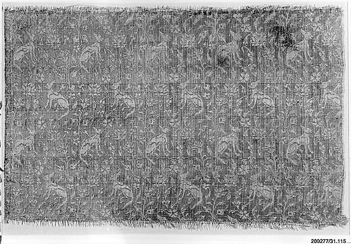Textile Fragment, Silk; plain weave, double cloth