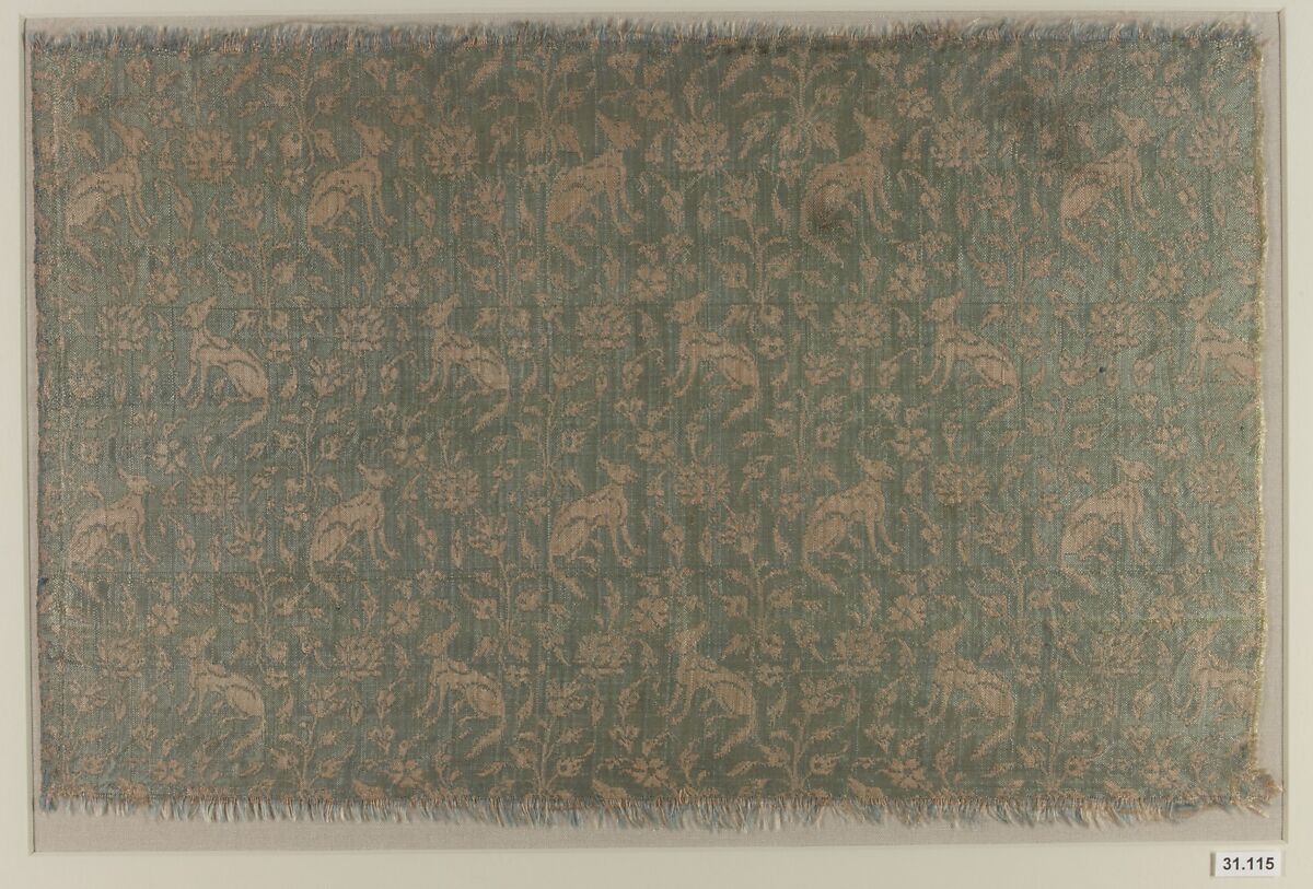 Textile Fragment, Silk; plain weave, double cloth