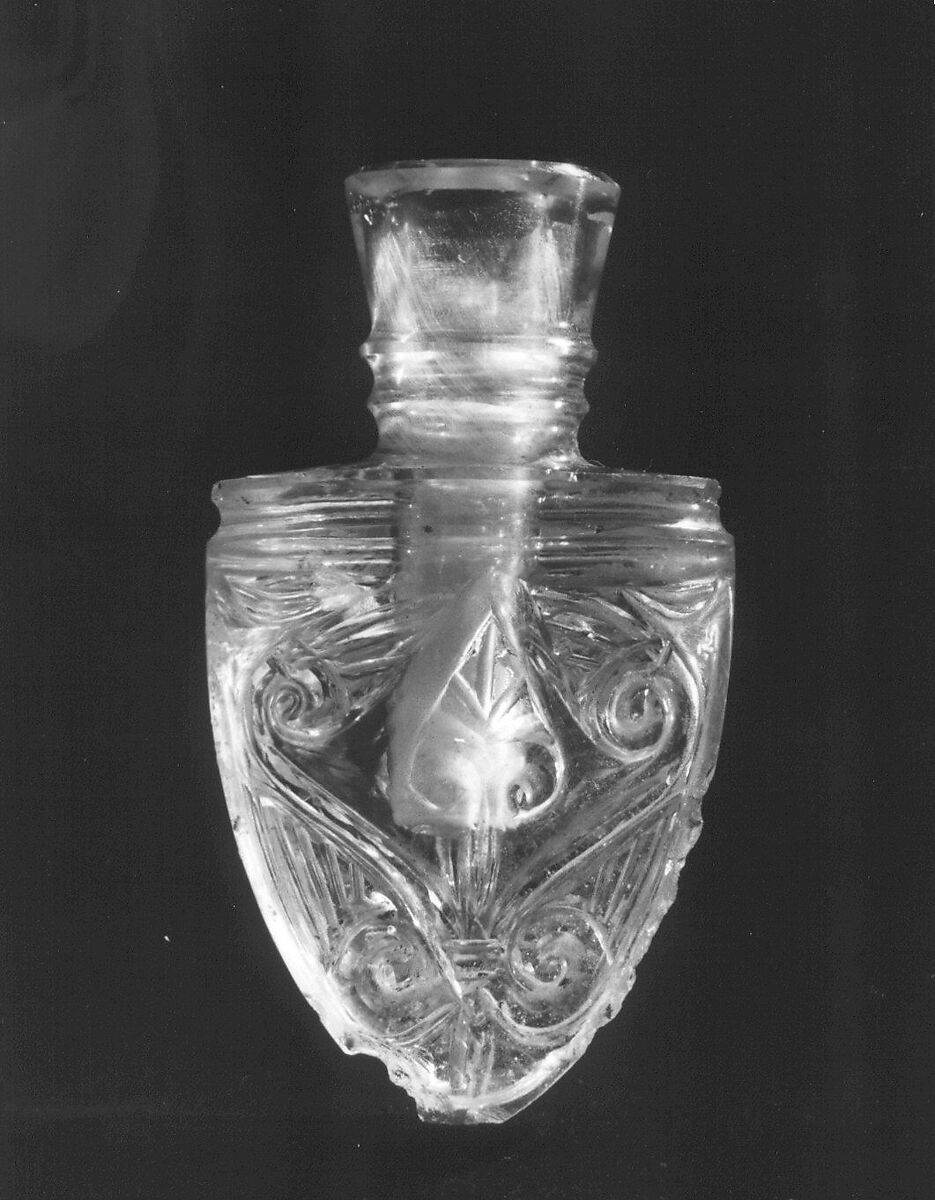 Flask, Rock crystal; carved