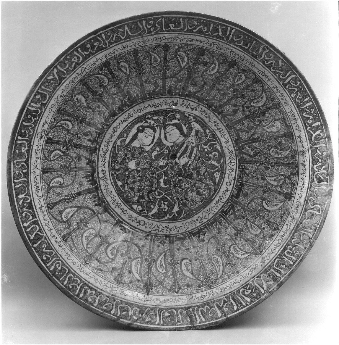 Bowl with Musicians, Stonepaste; luster-painted on opaque monochrome glaze