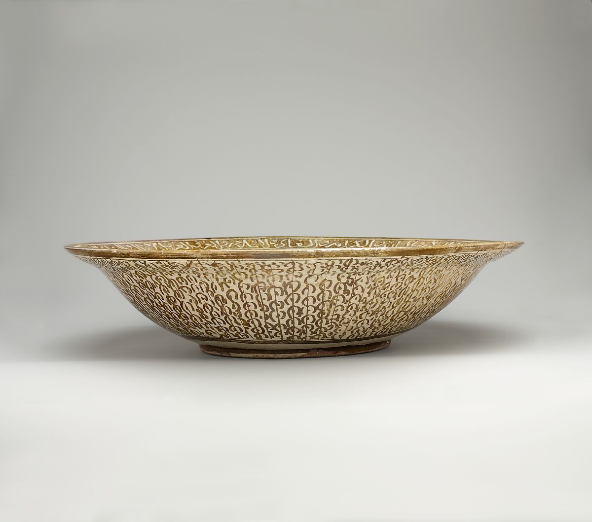 Bowl with Musicians, Stonepaste; luster-painted on opaque monochrome glaze