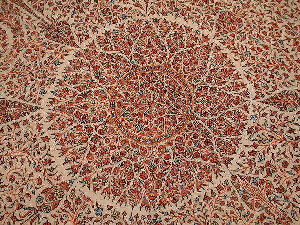 Shawl, Wool; embroidered